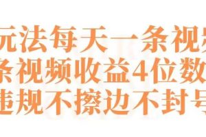 快手新玩法每天一条视频单条视频收益4位数起不违规不擦边不封号【揭秘】