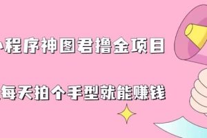 抖音小程序神图君撸金项目，用手机每天拍个手型挂载一下小程序就能赚钱【揭秘】
