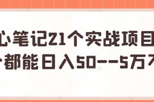 三心笔记21个实战项目，每个都能日入50–5万不等