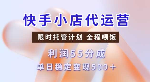 快手小店代运营3.0,模式新升级,收益55分,稳定单日5张【揭秘】