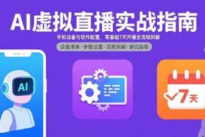 （15835期）AI虚拟直播实战指南，手机设备与软件配置，零基础7天开播全流程拆解