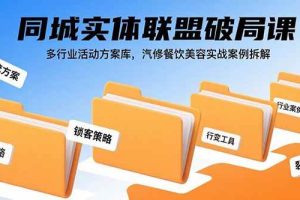 （15833期）同城实体联盟破局课，多行业活动方案库，汽修餐饮美容实战案例拆解