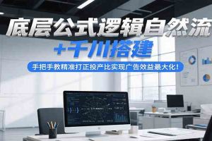 底层公式逻辑自然流+千川搭建，手把手教精准打正投产比实现广告效益最大化！