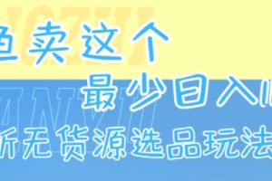 闲鱼卖这个，最少日入1k，最新无货源选品玩法