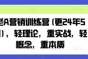 老A营销训练营(更25年7月)，轻理论，重实战，轻概念，重本质