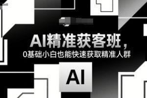 AI精准获客班，0基础小白也能快速获取精准人群