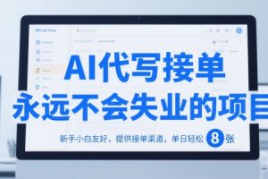 AI代写接单，永远不会失业的项目，新手小白友好，提供接单渠道，单日轻松 8张【揭秘】