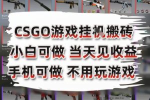 CSGO游戏挂G搬砖，小白纯手机即可操作，不用电脑打游戏，日入3张+，副业网创项目【揭秘】