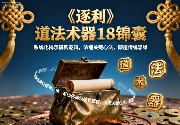 《逐利》道法术器18锦囊，系统化揭示搞钱逻辑，浓缩关键心法，颠覆传统思维