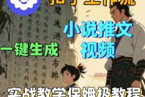 Coze扣子工作流一键生成小说推文视频，实战教学保姆级教程