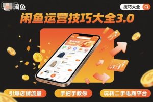 闲鱼运营技巧大全3.0，引爆店铺流量，手把手教你玩转二手电商平台