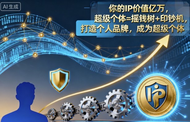 你的IP价值亿万,超级个体=摇钱树+印钞机,打造个人品牌,成为超级个体