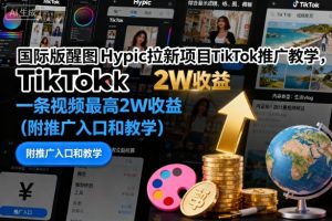 国际版醒图Hypic拉新项目TikTok推广教学，一条视频最高2W收益（附推广入口和教学）