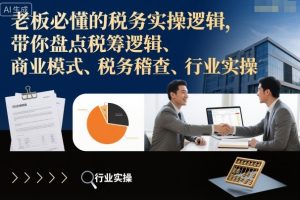 老板必懂的税务实操逻辑，带你盘点税筹逻辑、商业模式、税务稽查、行业实操