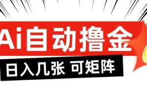 AI自动撸金,日入几张,全自动不占用时间,可矩阵批量放大操作【揭秘】