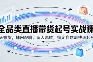 全品类直播带货起号实战课:7天螺旋,蛛网逻辑,留人流转,搞定自然流快速起号