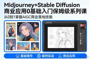 AIGC商业应用Midjourney+Stable Diffusion教程,0基础入门保姆级系列课