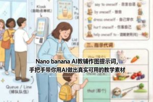 Nano banana AI教辅作图提示词，手把手带你用AI做出真实可用的教学素材