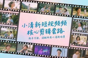 小清新短视频核心剪辑套路，新手万能，适配所有小清新场景