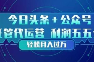 今日头条+公众号双重代运营模式，每天花费十分钟发布，单日稳定变现3张+【揭秘】