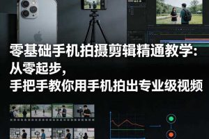 零基础手机拍摄剪辑精通教学：从零起步，手把手教你用手机拍出专业级视频