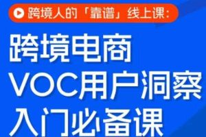 跨境电商VOC用户洞察入门必备课，跨境人的靠谱线上课