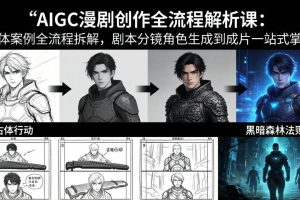 （17879期）AIGC漫剧创作全流程解析课：三体案例全流程拆解，剧本分镜角色生成到成片一站式掌握