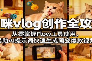 猫咪vlog创作全攻略:从零掌握Flow工具使用,借助AI提示词快速生成萌宠爆款视频