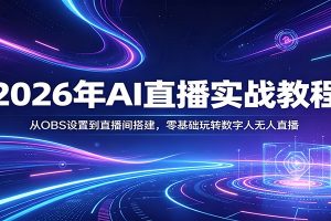 2026年AI直播实战教程:从OBS设置到直播间搭建,零基础玩转数字人无人直播