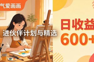 （17989期）AI绘画视频变现课-更新教学：小气爱画画，作品制作简单日收益600+，进伙伴计划与精选