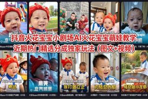 抖音火花宝宝小剧场AI火花宝宝萌娃教学，近期热门精选分成独家玩法（图文+视频）