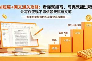 （18486期）AI短篇+网文通关攻略-更新4月：看懂就能写、写完就能过稿，让写作变现不再依赖天赋与文笔