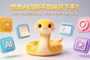 （18550期）想做AI漫剧不知从何下手？开局一条蛇全流程拆解，学会脚本撰写与剪辑合成