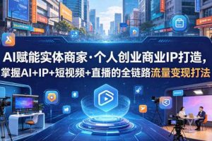 AI赋能实体商家·个人创业商业IP打造,掌握AI+IP+短视频+直播的全链路流量变现打法