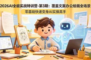 (18572期)2026AI全能实战特训营-第3期:覆盖文案办公绘画全场景 零基础快速变身AI实操高手