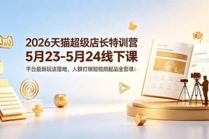 (18741期)2026天猫超级店长特训营5月23-5月24线下课,平台最新玩法落地,人群打爆短视频起品全套课件
