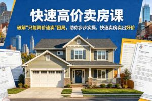 快速高价卖房课,破解“只能降价速卖”困局,助你步步实操,快速卖房卖出好价(更新2026)