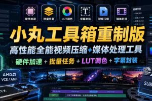 小丸工具箱重制版–高性能全能视频压缩+媒体处理工具｜硬件加速+批量任务+LUT调色+字幕封装