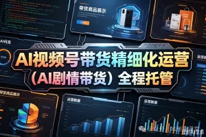 (AI剧情带货)视频号精细化代运营,历时两个月研究测试的新玩法,社裙免费参加