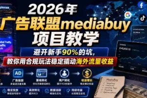 2026年老董賺美刀广告联盟mediabuy项目教学,避开新手90%的坑,教你用合规玩法稳定撬动海外流量收益