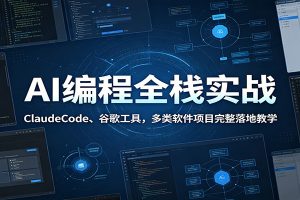 AI编程全栈实战:ClaudeCode、谷歌工具,多类软件项目完整落地教学