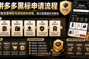 拼多多黑标申请流程,帮助商家获取流量倾斜与活动优先资格,助力品牌溢价与转化