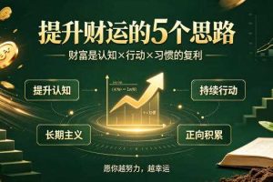 付费文章:提升财运的5个思路——财富是认知x行动x习惯的复利,愿你越努力,越幸运