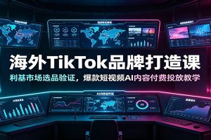 海外TikTok品牌打造课:利基市场选品验证,爆款短视频AI内容付费投放教学