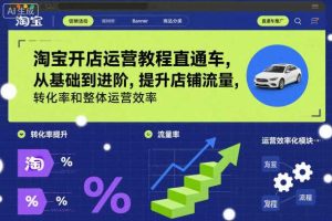 淘宝开店运营教程直通车,从基础到进阶,提升店铺流量,转化率和整体运营效率(更新26年07月11日)