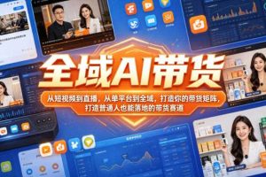 全域AI带货,从短视频到直播,从单平台到全域,打造你的带货矩阵,打造普通人也能落地的带货赛道(0718更新)