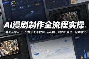 AI漫剧制作全流程实操,0基础从零入门,完整手把手教学,从起号、制作到变现一站式学会(更新)